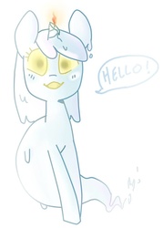 Size: 687x960 | Tagged: safe, artist:meowing-ghost, oc, oc only, ghost, original species, pony, unicorn, candle, solo