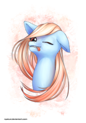 Size: 1024x1463 | Tagged: safe, artist:nyatuxi, oc, oc only, oc:watersurface, portrait, solo, tongue out
