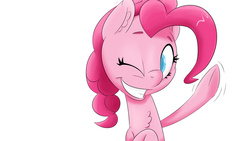 Size: 2732x1536 | Tagged: safe, artist:thederpyenthusiast, pinkie pie, g4, chest fluff, female, looking at you, solo, waving