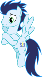 Size: 1600x2839 | Tagged: safe, alternate version, artist:chainchomp2, soarin', pegasus, pony, g4, rarity investigates, .svg available, alternate versions at source, butt wings, crossed arms, cute, high res, male, simple background, solo, stallion, transparent background, vector