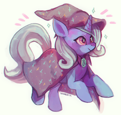 Size: 1245x1180 | Tagged: safe, artist:cherivinca, trixie, pony, unicorn, g4, chromatic aberration, female, mare, solo, trixie's cape, trixie's hat