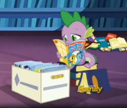 Size: 788x669 | Tagged: safe, screencap, spike, g4, made in manehattan, archie comics, comic, reading