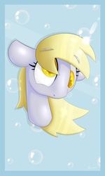 Size: 2880x4800 | Tagged: safe, artist:thederpyenthusiast, derpy hooves, pegasus, pony, g4, bubble, female, mare, portrait, solo