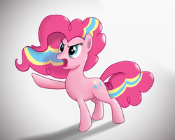 Size: 3000x2400 | Tagged: safe, artist:zapplebow, pinkie pie, g4, female, high res, rainbow power, solo