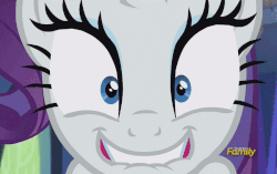 Size: 800x502 | Tagged: safe, screencap, rarity, g4, made in manehattan, animated, excited, faic, female, lip bite, looking at you, vibrating, wide eyes