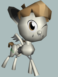 Size: 400x528 | Tagged: safe, artist:fillerartist, featherweight, pegasus, pony, robot, robot pony, g4, 3d, featherbot, low poly, male, redone, solo