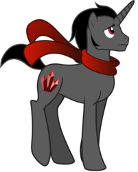 Size: 1902x2365 | Tagged: safe, artist:moonight118, king sombra, pony, unicorn, a tale of one shadow, g4, clothes, looking up, male, scarf, simple background, solo, sombra's cutie mark, transparent background, vector
