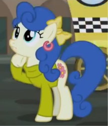 Size: 521x605 | Tagged: safe, screencap, blueberry curls, earth pony, pony, g4, made in manehattan, female, solo