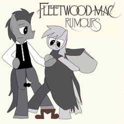 Size: 894x894 | Tagged: safe, artist:rubengr98, derpy hooves, doctor whooves, time turner, earth pony, pony, g4, album, digital art, fanart, fleetwood mac, male, parody, ponified album cover, rumours, stallion
