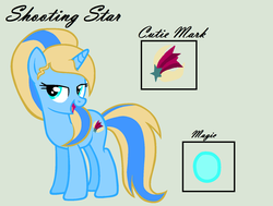 Size: 1566x1184 | Tagged: safe, artist:otakuchicky1, oc, oc only, oc:lady shooting star, cutie mark, offspring, parent:prince blueblood, parent:trixie, parents:bluetrix