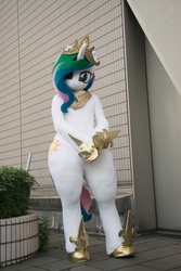 Size: 1600x2400 | Tagged: safe, artist:toki, princess celestia, human, anthro, g4, clothes, cosplay, costume, fursuit, irl, irl human, photo