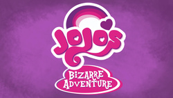 Size: 1280x720 | Tagged: safe, artist:triple-q, edit, jojo's bizarre adventure, logo, logo edit, logo parody, my little pony logo, title card