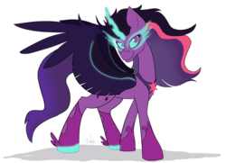 Size: 1400x1014 | Tagged: safe, artist:wiggles, sci-twi, twilight sparkle, equestria girls, g4, my little pony equestria girls: friendship games, equestria girls ponified, female, midnight sparkle, ponified, simple background, solo, that was fast, transparent background