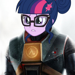 Size: 620x620 | Tagged: safe, sci-twi, twilight sparkle, equestria girls, g4, my little pony equestria girls: friendship games, gordon freeman, half-life, male, solo