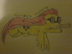 Size: 1600x1200 | Tagged: safe, artist:projectcarthage, fluttershy, g4, hurricane fluttershy, colored, goggles, pencil drawing, traditional art