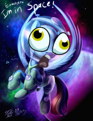 Size: 786x1017 | Tagged: safe, artist:pikapetey, artist:tsitra360, edit, rainbow dash, pegasus, pony, g4, scare master, astrodash, astronaut, bad edit, clothes, costume, female, nightmare night, nightmare night costume, op is a duck, planet, poopie scoobie, solo, space, spacesuit, spread wings, stars, what the hell petey, wings