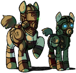 Size: 253x243 | Tagged: safe, artist:gasmaskmonster, [prototype], armor, blackwatch, crossover, ponified