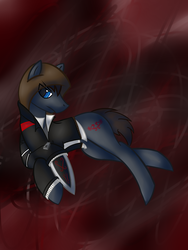Size: 2448x3264 | Tagged: safe, artist:nimble-rain, pony, [prototype], alex mercer, clothes, crossover, high res, looking at you, ponified, solo