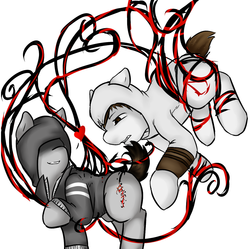 Size: 1205x1200 | Tagged: safe, artist:fallenangelalchemist, [prototype], alex mercer, assassin's creed, clothes, crossover, desmond miles, heart, ponified, protocreed