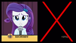 Size: 1366x768 | Tagged: safe, screencap, rarity, human, acadeca, equestria girls, g4, my little pony equestria girls: friendship games, cute, estuary, fail, female, microphone, misspelling, raribetes, spelling bee