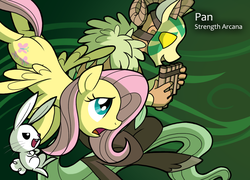 Size: 1280x924 | Tagged: safe, angel bunny, fluttershy, g4, crossover, persona, shin megami tensei