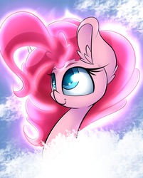 Size: 1650x2050 | Tagged: safe, artist:madacon, pinkie pie, earth pony, pony, g4, ear fluff, female, mare, portrait, smiling, solo