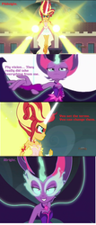 Size: 1272x2976 | Tagged: safe, screencap, sci-twi, sunset shimmer, twilight sparkle, equestria girls, g4, my little pony equestria girls: friendship games, avengers, avengers: age of ultron, daydream shimmer, midnight sparkle, parody, screencap comic, ultron, vision