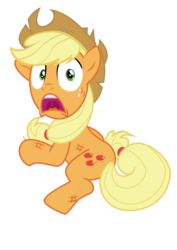 Size: 595x842 | Tagged: safe, screencap, applejack, g4, made in manehattan, .svg available, applejack's damaged hat, female, simple background, solo, svg, transparent background, vector