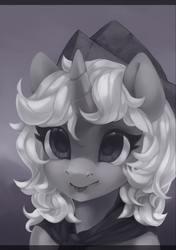 Size: 740x1050 | Tagged: safe, artist:share dast, princess luna, g4, cartographer's cap, female, filly, grayscale, hat, monochrome, portrait, solo, woona