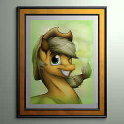 Size: 1024x1024 | Tagged: safe, artist:lupiarts, applejack, g4, female, portrait, solo