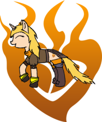 Size: 1344x1607 | Tagged: safe, artist:ssiillvviiaaa, pony, ember celica, ponified, rwby, semblance, simple background, solo, transparent background, yang xiao long