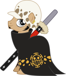 Size: 7160x8136 | Tagged: safe, artist:decprincess, pony, absurd resolution, one piece, ponified, simple background, solo, trafalgar d. water law, transparent background, vector