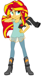 Size: 2265x4151 | Tagged: safe, artist:alicornoverlord, sunset shimmer, equestria girls, g4, my little pony equestria girls: friendship games, .ai available, .svg available, clothes, female, hand on hip, high res, leather jacket, simple background, solo, transparent background, vector