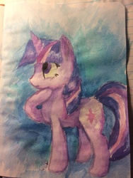 Size: 2448x3264 | Tagged: safe, artist:cupcakethemasked, twilight sparkle, g4, female, high res, painting, solo, traditional art, watercolor painting