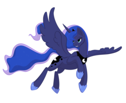 Size: 1515x1249 | Tagged: safe, artist:raota, princess luna, g4, female, flying, simple background, solo, transparent background