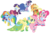 Size: 1147x761 | Tagged: safe, artist:midnight--blitz, applejack, fluttershy, pinkie pie, rainbow dash, rarity, twilight sparkle, earth pony, pegasus, pony, unicorn, g4, season 1, the best night ever, .ai available, .svg available, clothes, dress, gala dress, glass slipper (footwear), high heels, mane six, shoes, simple background, svg, transparent background, vector