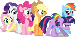 Size: 6281x3015 | Tagged: safe, artist:starnight5, applejack, fluttershy, pinkie pie, rainbow dash, rarity, twilight sparkle, a canterlot wedding, g4, .svg available, mane six, simple background, svg, transparent background, vector