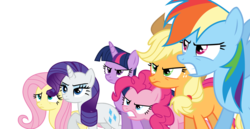 Size: 1918x987 | Tagged: safe, artist:s.guri, applejack, fluttershy, pinkie pie, rainbow dash, rarity, twilight sparkle, alicorn, earth pony, pegasus, pony, unicorn, g4, slice of life (episode), .svg available, cutie mark, folded wings, horn, mane six, simple background, spread wings, svg, transparent background, twilight sparkle (alicorn), vector, wings, wings down