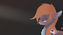 Size: 1920x1080 | Tagged: safe, artist:teknibaal, oc, oc only, oc:downburst, earth pony, pony, bust, lidded eyes, looking away, solo, three quarter view