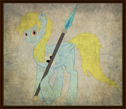 Size: 2584x2246 | Tagged: safe, artist:ruirik, oc, oc only, oc:downburst, pegasus, pony, high res, solo, spear