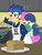 Size: 481x632 | Tagged: safe, edit, edited screencap, screencap, bon bon, flash sentry, sweetie drops, acadeca, equestria girls, g4, my little pony equestria girls: friendship games, blushing, cropped, kiss (band), kiss the cook