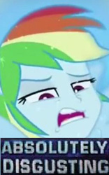 Size: 253x405 | Tagged: safe, screencap, rainbow dash, equestria girls, g4, my little pony equestria girls: friendship games, absolutely disgusting, female, meme