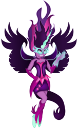 Size: 3000x4942 | Tagged: safe, artist:theshadowstone, sci-twi, twilight sparkle, equestria girls, g4, my little pony equestria girls: friendship games, clothes, dark magic, dress, female, fingerless gloves, gloves, glowing eyes, glowing horn, high res, horn, magic, midnight sparkle, necklace, simple background, solo, transparent background, vector