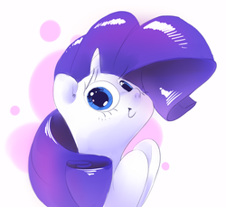 Size: 1282x1174 | Tagged: safe, artist:ditzydewdrop, rarity, pony, g4, female, head up, hoofrub, horn, looking at you, mare, small horn, solo