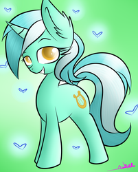 Size: 792x984 | Tagged: safe, artist:ashee, lyra heartstrings, pony, unicorn, g4, colored pupils, female, heart, looking at you, smiling, solo