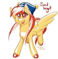 Size: 685x700 | Tagged: safe, artist:taritoons, oc, oc only, oc:soul ingot, pegasus, pony, germany, nation ponies, ponified, solo, suhl