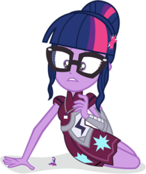 Size: 2000x2383 | Tagged: safe, artist:ivacatherianoid, artist:strumfreak, sci-twi, twilight sparkle, equestria girls, g4, my little pony equestria girls: friendship games, backpack, clothes, crossing the memes, exploitable meme, giantess, glasses, high res, macro, meme, self paradox, simple background, skirt, transparent background, twilight sparkle (alicorn), twiscream, twolight