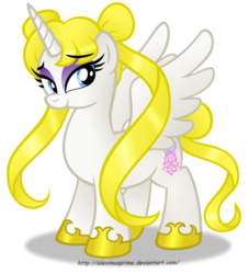 Size: 1024x1130 | Tagged: safe, artist:aleximusprime, alicorn, pony, ponified, princess serenity, sailor moon (series), simple background, solo, transparent background, tsukino usagi