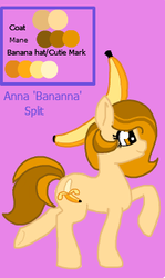 Size: 214x358 | Tagged: safe, artist:lockheart, oc, oc only, oc:bananna split, fruit pony, banana pony, flockmod, reference sheet, simple background, solo