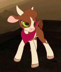 Size: 480x562 | Tagged: safe, artist:aasha, artist:houndloaf, arizona (tfh), cow, them's fightin' herds, 3d, animated, bandana, cloven hooves, community related, female, idle animation, second life